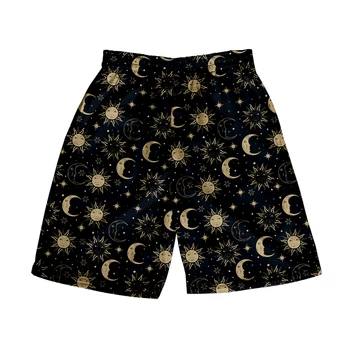 Пляжные шорты Sun and Moon, мужская и женская одежда, повседневные шорты с цифровой 3D-печатью, модные брюки для пары