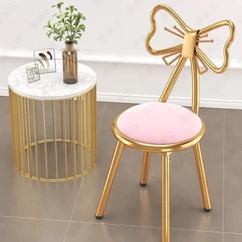Розовое кресло Простое Современное Роскошное кресло-бабочка, Туалетный столик для макияжа, стул для скандинавской девушки Со спинкой, Акцентирующие Стулья В Гостиной