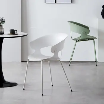 Современный простой обеденный стул для элитной кухонной мебели, стулья для столовой, бытовые пластиковые обеденные стулья с креативной спинкой