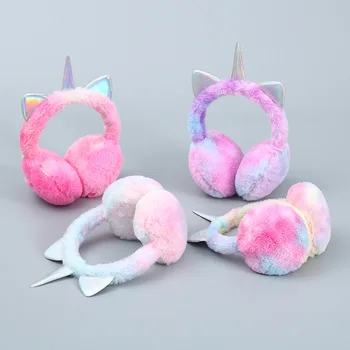 Женские зимние теплые наушники Unicorn, Мягкие плюшевые вешалки для ушей, наушники для защиты от холода на открытом воздухе