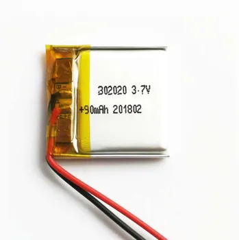 Перезаряжаемый литий-ионный аккумулятор 3,7 В 90 мАч 302020 для Bluetooth-гарнитуры GPS MP3-считыватель игрушек LED