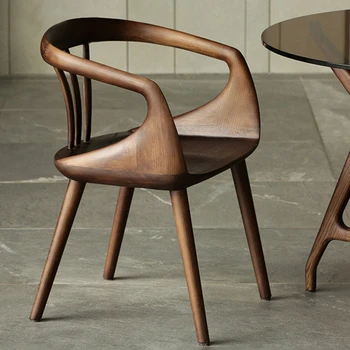 Антикварные обеденные стулья для столовой, роскошные деревянные винтажные минималистичные стулья, подставка для спины, Предметы домашнего обихода салона