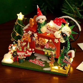 Рождественские подарки своими руками, игрушки для детей, миниатюрный Рождественский магазин, кукольный домик, снеговик, кавайные подарки ручной работы на день рождения для друзей