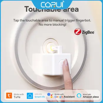 CORUI Tuya Zigbee Smart Fingerbot Плюс толкатель кнопок Smart Life Switch Поддержка голосового управления таймером Alexa Google Home