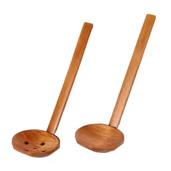 Деревянная ложка с длинной ручкой, деревянные суповые ложки в японском стиле, для кухни, для приготовления пищи, для перемешивания, Кухонная ложка, столовые инструменты