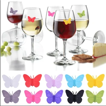 Привлекательный винный маркер для вечеринки, Красочные и яркие Аксессуары для вина, Инновационная наклейка в виде бабочки, Очаровательный декор бара, уникальный