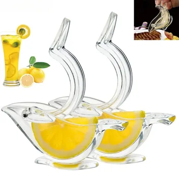 Ручная соковыжималка для лимона, пресс для выжимания фруктов, мини-ручная соковыжималка в форме птицы, Прозрачная, портативная для оранжевой кухни, домашний скользящий инструмент