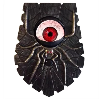 Светодиодные украшения на Хэллоуин, декор дверного звонка, Светящийся Одноглазый Паук, Дверной звонок со звуком, украшение для вечеринки, Красный глаз
