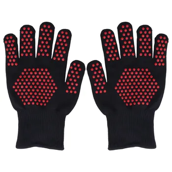 Термостойкие перчатки, гибкие движения, общая длина 25 см, рукавицы-гриль, отдельные пальцы для сварки