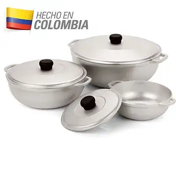 Imusa Комплект из 3 предметов для приготовления кальдеро или жаровни из колумбийского литого алюминия с крышкой