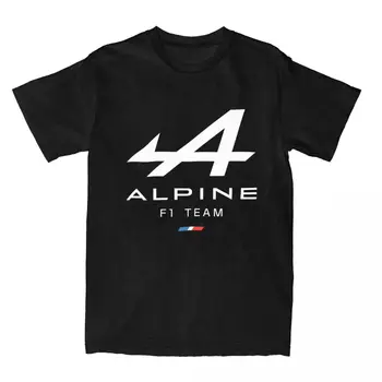 Футболка с логотипом Alpine F1 Team, товары для мужчин и женщин, 100% хлопок, забавные футболки с круглым вырезом, топы с короткими рукавами, подарок на день рождения