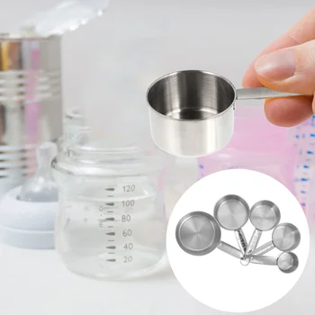 5 Шт Мерный стаканчик Пластиковые Практичные стаканчики Весы для измерения выпечки Кухонный инструмент из нержавеющей стали с градуировкой