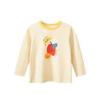 Детская одежда, новинка осени 2023 года, футболка с длинными рукавами для девочек, базовая рубашка с героями мультфильмов, Хлопковая детская одежда с круглым вырезом, прямая поставка