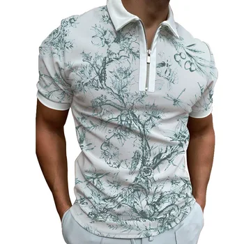 Модная мужская рубашка поло 2023, Новая уличная одежда с красочным принтом граффити, Поло 3D, повседневная Свободная абстрактная футболка с коротким рукавом для мужчин