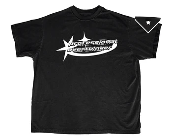 Профессиональная футболка Overthinker Y2k, футболка Harajuku, футболка в готическом стиле панк, уличная одежда, альтернативная одежда, футболка с графическим рисунком Y2k, повседневная одежда