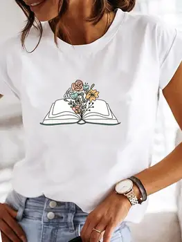 Женская одежда, женская летняя футболка с графическим рисунком, Повседневные футболки, милый тренд 90-х, модный принт с коротким рукавом