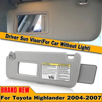 Серый Козырек от солнца на передней панели автомобиля, Солнцезащитный козырек со стороны водителя, Солнцезащитный козырек с зеркалом для Toyota Highlander Hybrid 2004-2007