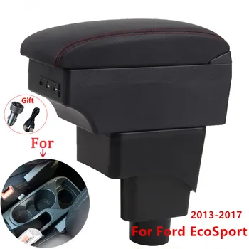 Для FORD EcoSport Коробка для подлокотников, детали для модернизации, Внутренний ящик для хранения, Рычаг, Простая установка, USB, 2013-2017 Автомобильные аксессуары