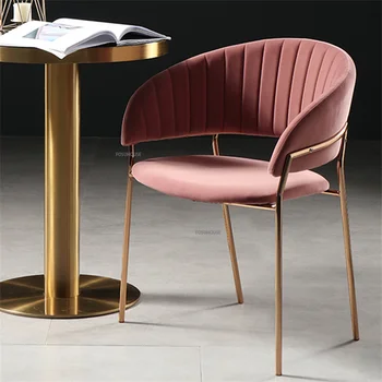 Обеденный стул в скандинавском стиле, Бархатный стул, мебель для гостиной, Роскошные обеденные стулья для дома, Современный простой туалетный столик для макияжа, стулья для спальни