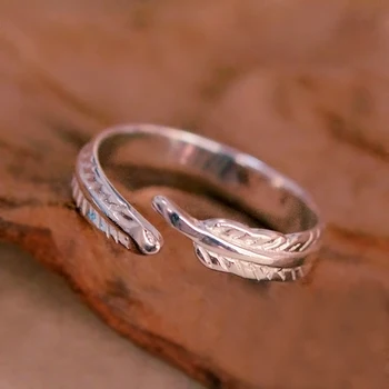 Открытые кольца Fether из стерлингового серебра 925 пробы для женщин, гипоаллергенные Модные украшения для девочек из стерлингового серебра