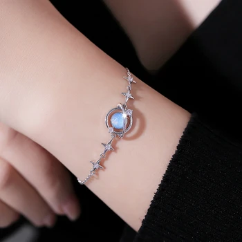 Корейский браслет из сверкающей космической звезды с цирконом, уникальная индивидуальность, хрустальный браслет, элегантный женский модный наконечник