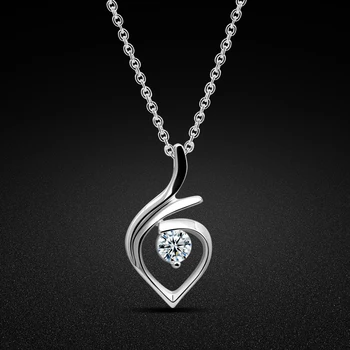 Новые модные ожерелья-чокеры из стерлингового серебра 925 пробы длиной 16-20 дюймов, простая блестящая подвеска-капля CZ для женщин, изысканные ювелирные изделия