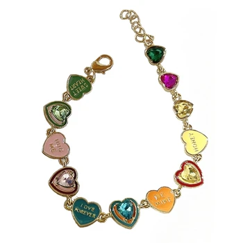 Уникальный браслет, красочные браслеты с надписью Love Heart, Sweet Y2k, эстетичные украшения для рук, подарок для повседневной вечеринки