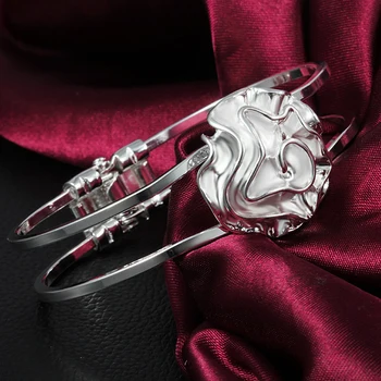 Серебряные браслеты SAIYE высшего качества из стерлингового серебра 925 пробы, Круглый браслет с растительным цветком Розы, модные ювелирные изделия Bijoux