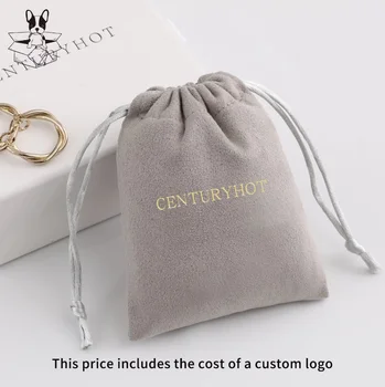 сумка с индивидуальным цветным логотипом на шнурке, изготовленная на заказ сумка для упаковки ювелирных изделий, сумка для ожерелья, замшевая сумка, сумка для средств по уходу за кожей