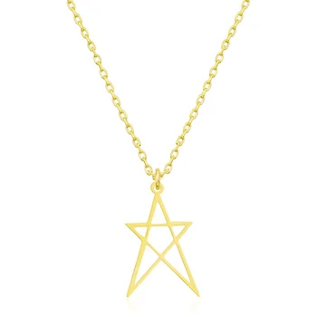 Легкое роскошное металлическое ожерелье с подвеской в виде пятиконечной звезды неправильной формы из нержавеющей стали, Модные женские аксессуары