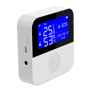 Интеллектуальный измеритель температуры и влажности, цифровое приложение, умный контроль жизни, датчик температуры и влажности, 5 дисплеев Wi-Fi с настройками будильника