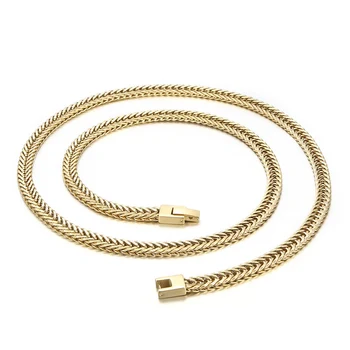 Хип-хоп Рок, ожерелья-цепочки из змеиных костей из титановой стали для мужчин, ювелирные изделия для рэперов, Золотого, серебряного цвета, прямая доставка