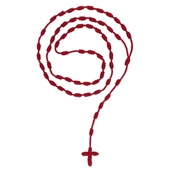 Четки ручной работы с узлом в виде Креста - Красный веревочный шнур для ожерелья с четками, Черные нитяные четки Католический и Духовный Молитвенный Подарок
