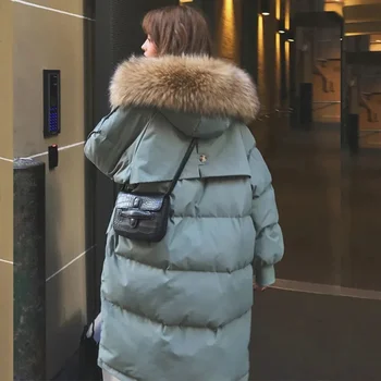 Новое универсальное зимнее пуховое пальто 2022 года, женская стеганая куртка средней длины в корейском стиле, свободное стеганое пальто, утепленная хлебная куртка