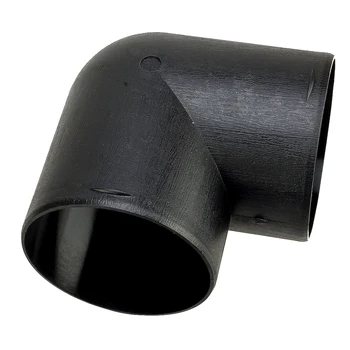 Черный 75-миллиметровый воздуховод для стояночного обогревателя с плоским коленным патрубком, Выпускной патрубок, L-образный пластик