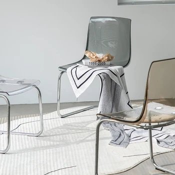 Простые ресторанные стулья, домашние обеденные стулья со спинкой, прозрачный акриловый стул-комод, мультисценировка, подходит для современной мебели