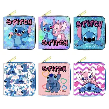 Женский кошелек Disney Lilo Stitch, 12 цветов На выбор, мультяшные Аниме-кошельки, мини-сумочки, портмоне на молнии, подарок для девочек на День рождения
