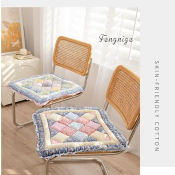 Подушки в Корейском цветочном пасторальном стиле, домашний текстиль, Нескользящая подушка для обеденного стула, Подушка Татами, Домашний декор, Мягкая подушка, которую можно стирать