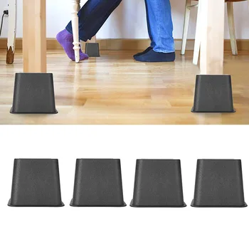 1 Комплект Квадратный столик для стула с небольшим наклоном, резиновые ножки, мебельный стояк, прочный пластиковый блок для подъема кровати для кресла, деревянная ножка дивана