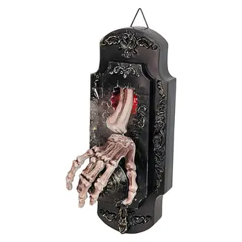 Дверной звонок на Хэллоуин, сенсорный звуковой датчик, светящийся дверной звонок, страшный ручной звонок в виде скелета, Дом с привидениями, украшение для Хэллоуина