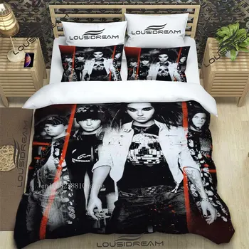 Band Tokio Hotel Всесезонный Комплект Постельных принадлежностей для Твин, Комплект Одеял из 3 частей, Пододеяльник для кровати, Покрывало для Одеяла Double King, Домашний Текстиль