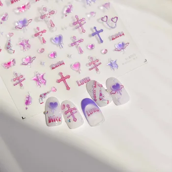 Tomoni 3223 Pink Love Cross Doll Высококачественная клейкая наклейка для ногтей серии Jelly для украшения ногтей Дизайн отличительных знаков