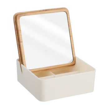 Ящик для хранения, Маленькое стекло для столешницы, Мини-зеркало, Витролерос, Мини-портативный макияж для квадратной девушки