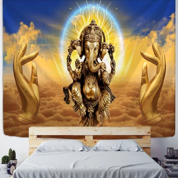 Гобелен со Слоном и Бергамотом, Висящий на стене, Тайский Богемный Буддийский Спальный Ммат, Художественное украшение гостиной, Семейное Украшение