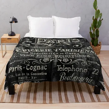Парижское бистро, плед, плед на диван, пушистые мягкие одеяла, модные диванные одеяла