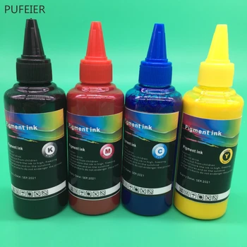 100 МЛ x 4 Цветных Универсальных Пигментных Чернил Для Настольного Струйного Принтера Epson BK C M Y Печать Яркого Красочного Фотоизображения