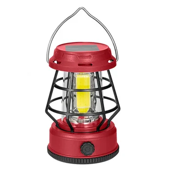 Аккумуляторная походная лампа на солнечной энергии, Водонепроницаемый светодиодный походный фонарь Type C, Заряжающий Атмосферный фонарь с крючком для пеших прогулок и рыбалки
