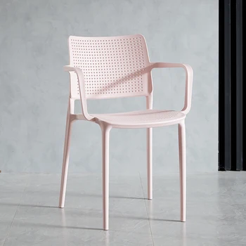 Простые современные стулья для кухни, креативные обеденные стулья с подлокотниками, мебель для дома с полой спинкой, устойчивый дизайнерский стул с несущей способностью