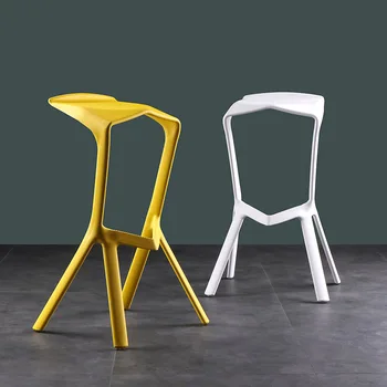 Пластиковый стул для бара Shark Mouth, модный креативный простой барный стул с высокой ножкой