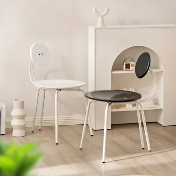 Мебель для дома Ресторанный стул в скандинавском стиле в стиле Ретро, опора из стальной трубы, кухонный стул с дугообразной спинкой, компьютерный стул, красивый и практичный